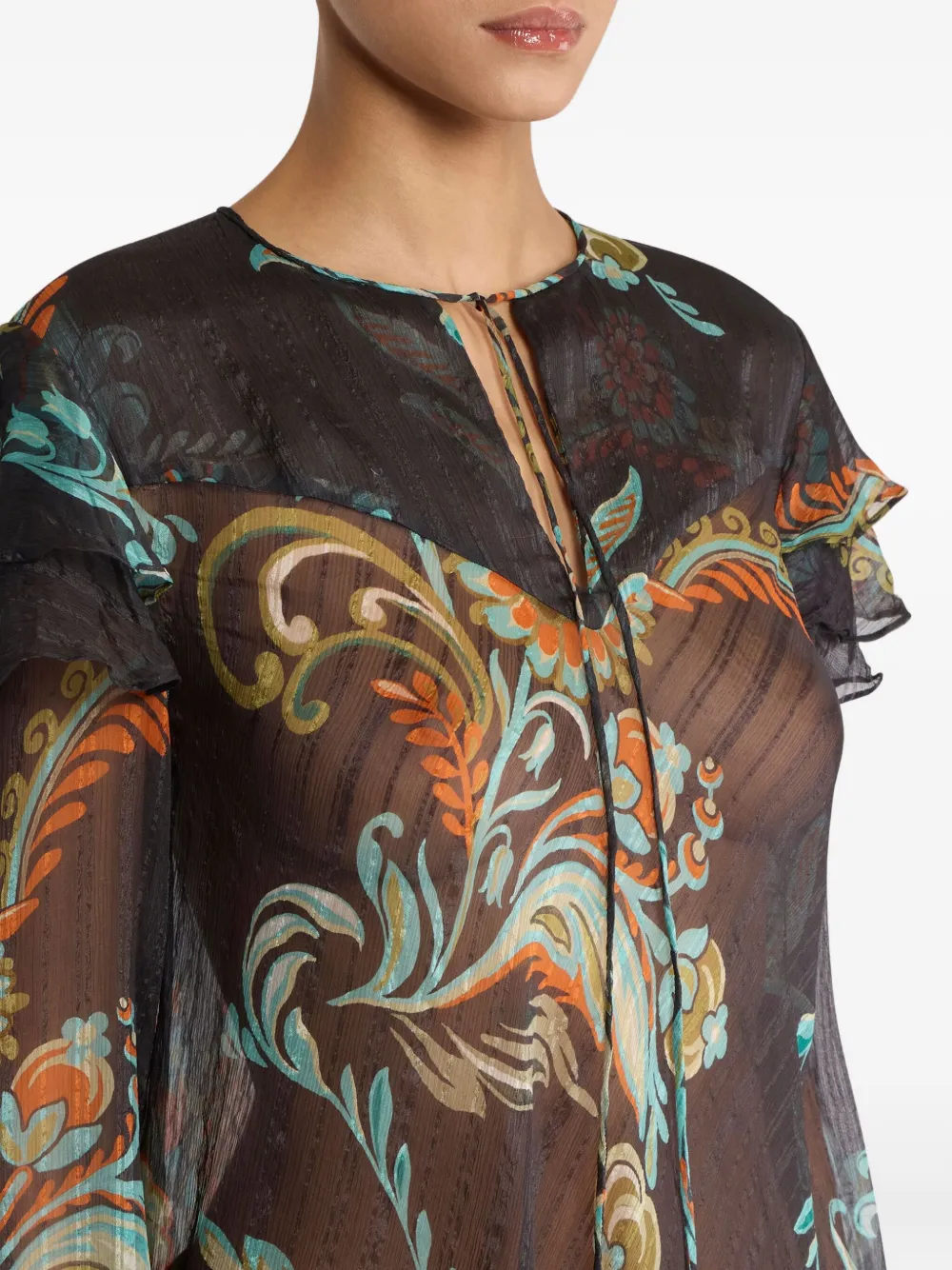 ETRO Blouse met bloemenprint Zwart