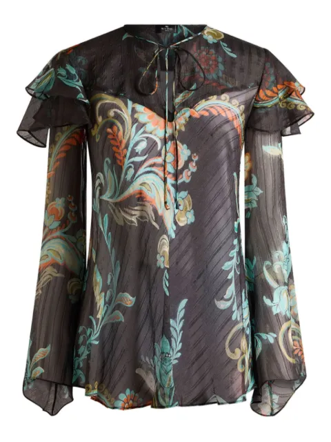 ETRO ruffled floral print blouse