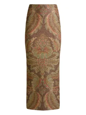 ETROエトロ スカートSIZE:40 シルク100% ETROエトロ エスニック柄 絹混 ロングスカート サイズEU40