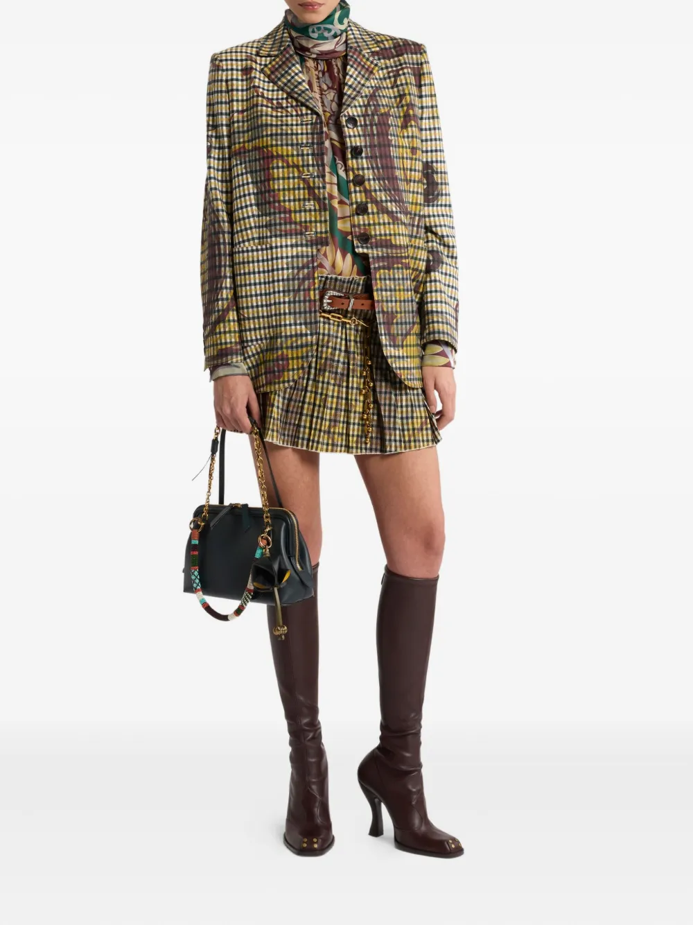 ETRO gingham floral-print jacket | Blazers | Image 2