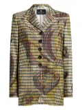 ETRO gingham floral-print jacket - Yellow