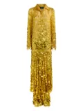 ETRO sequin-embellished silk dress - Yellow