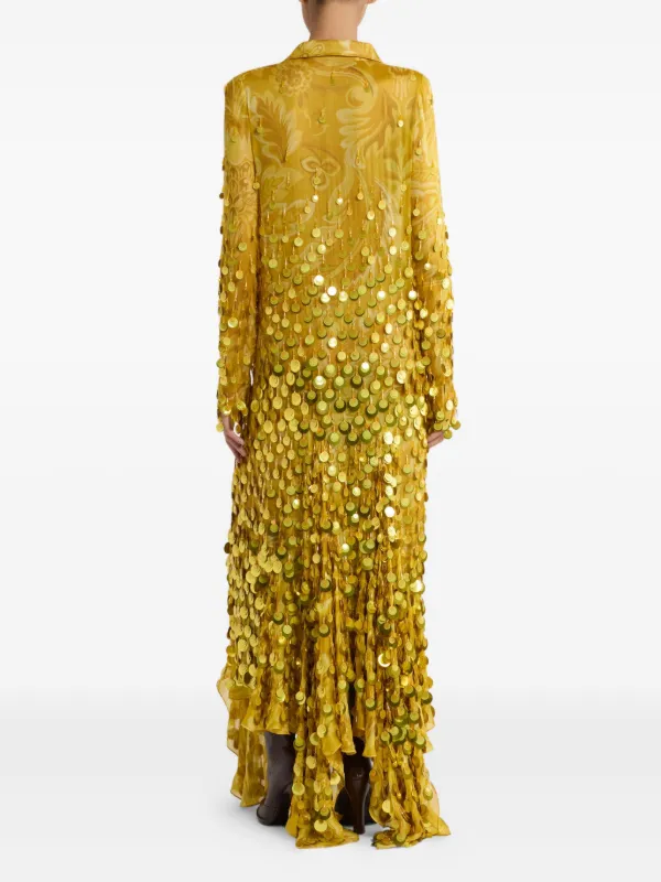 etro sequin dress Buy Etro Long Dress With Sequin Embroidery And Floral Print - Blue At 39% Off