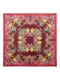 ETRO floral-pattern fringed shawl - Red