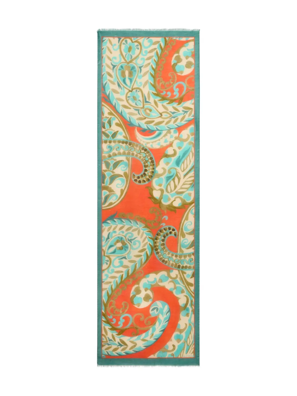 paisley-pattern fringed scarf