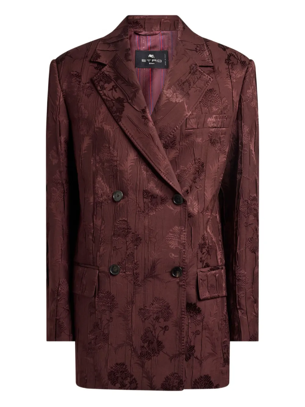 ETRO floral-print double-breasted jacket Rood