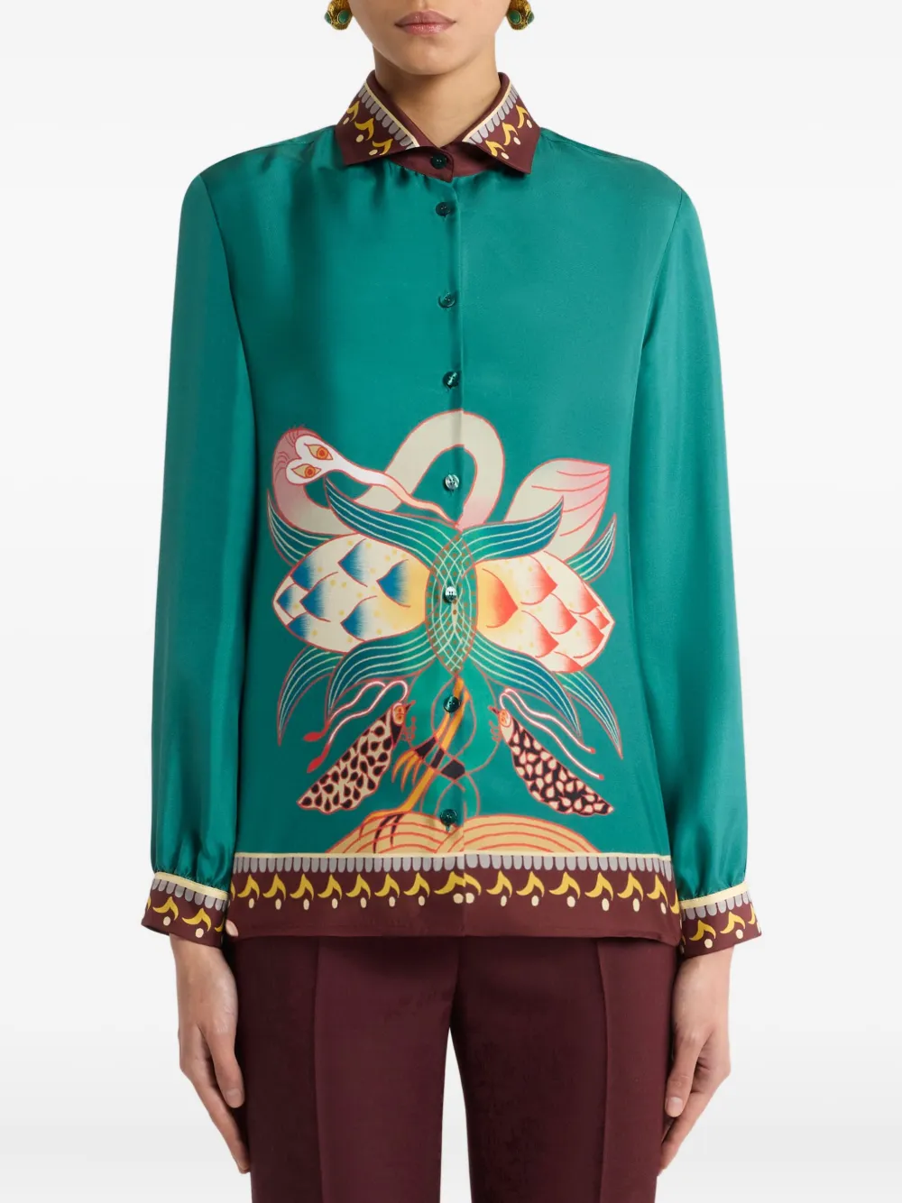 ETRO blouse met abstracte print - Groen