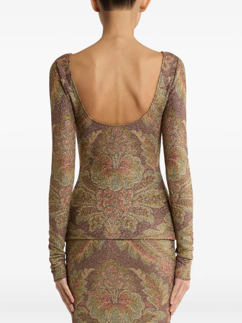 ETRO paisley glitter top Bruin