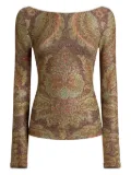 ETRO paisley glitter top - Brown
