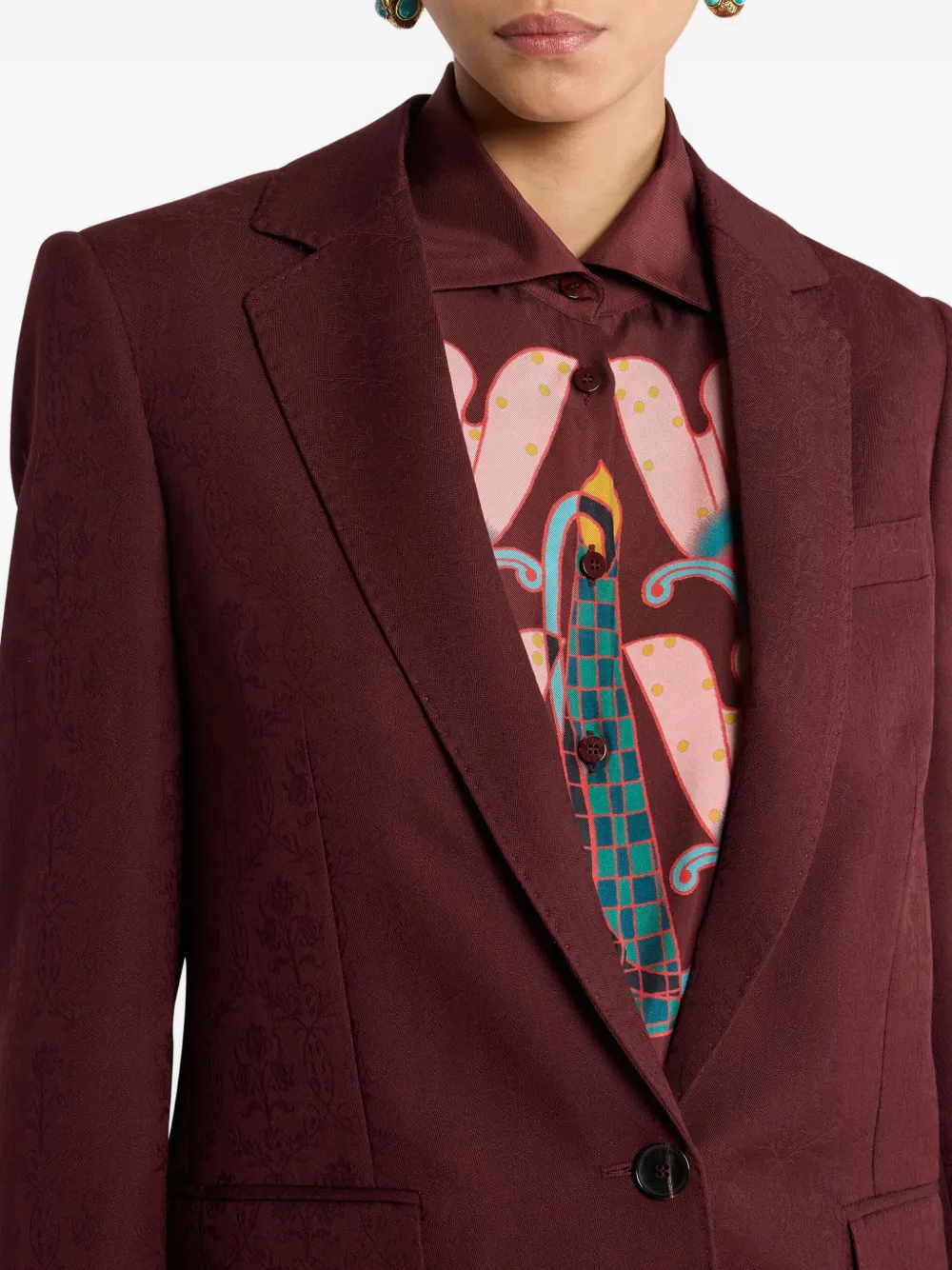 ETRO Jack met enkele rij knopen Rood