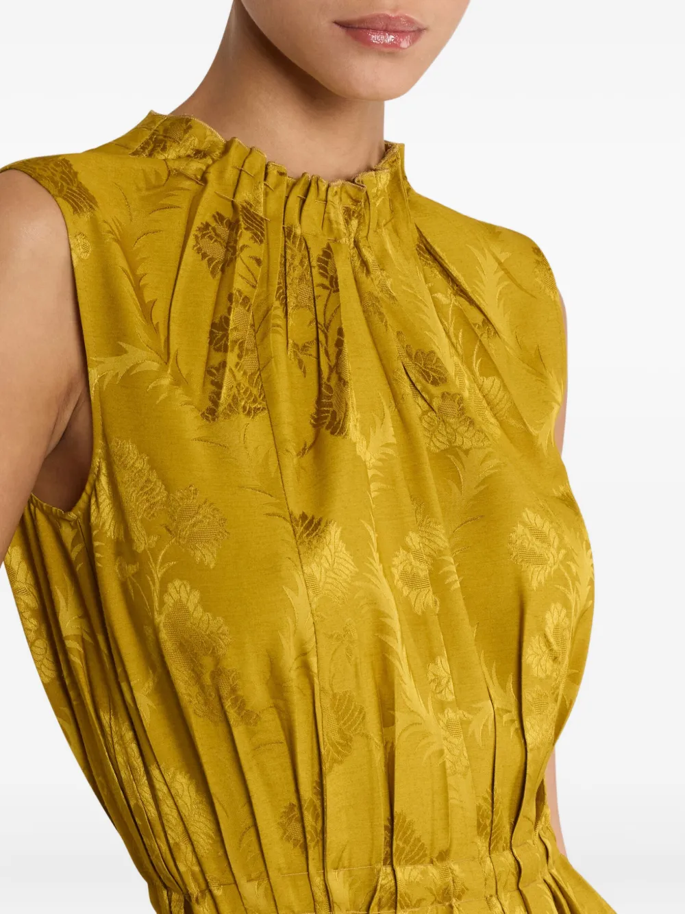 ETRO Geplooide jurk met jacquard Geel