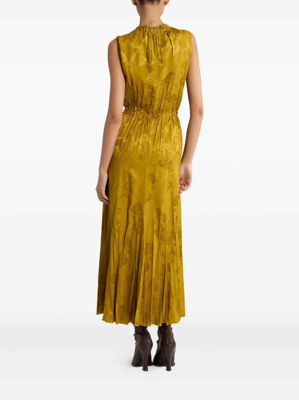 ETRO Geplooide jurk met jacquard Geel