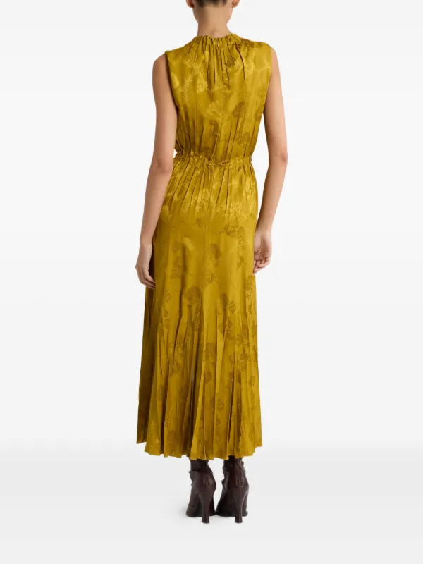 leafy maxi dress UMGEE Boho Leafy Print Maxi Dress L