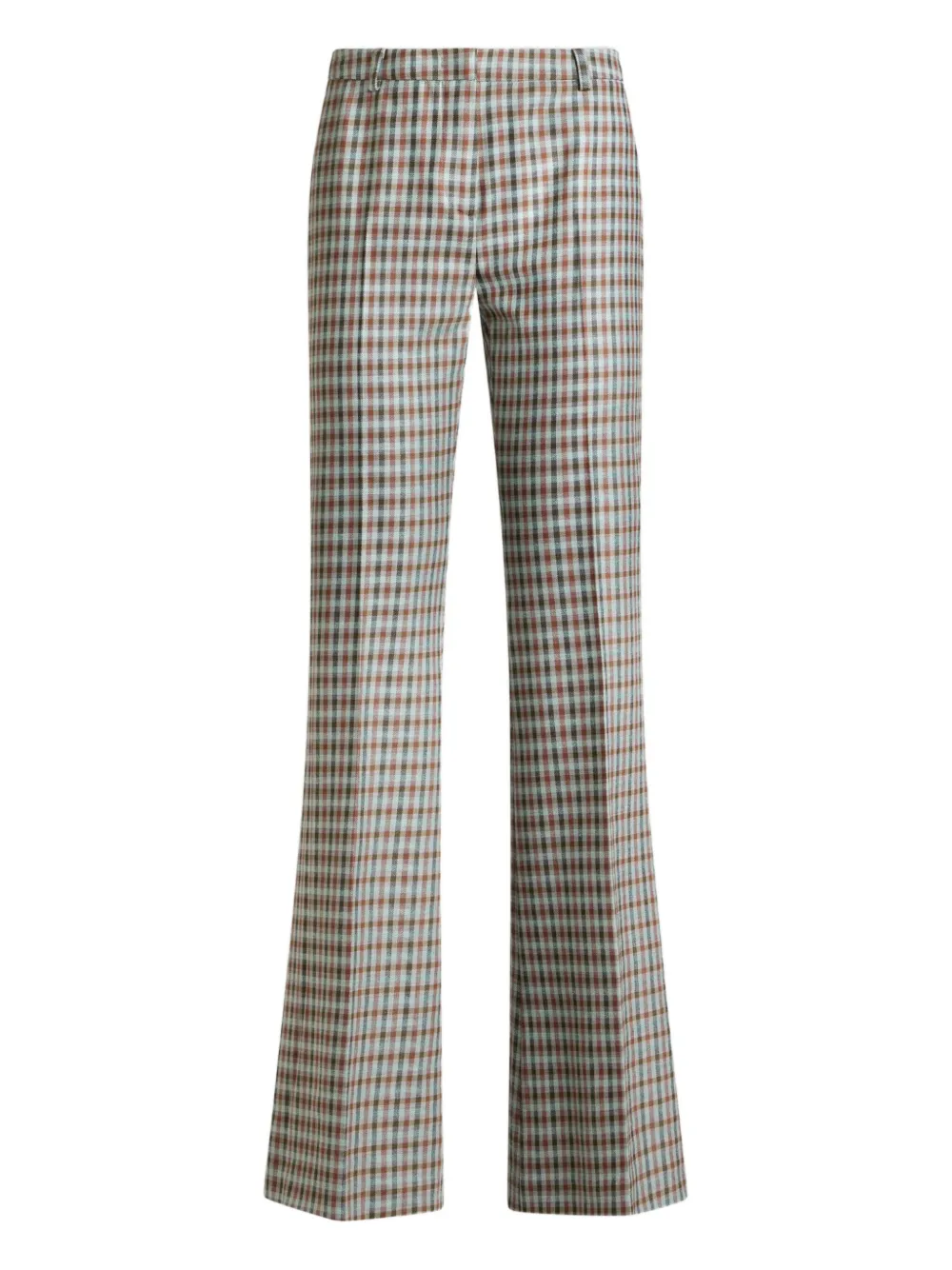 ETRO gingham flared trousers Blauw