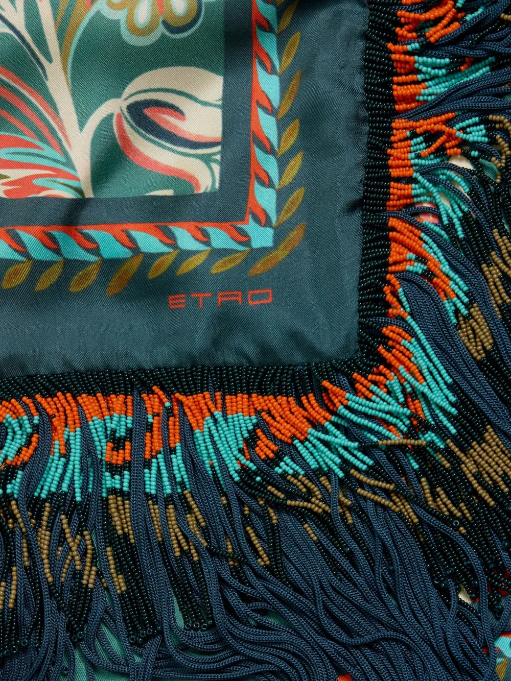 ETRO Sjaal met franje en patroon - Blauw