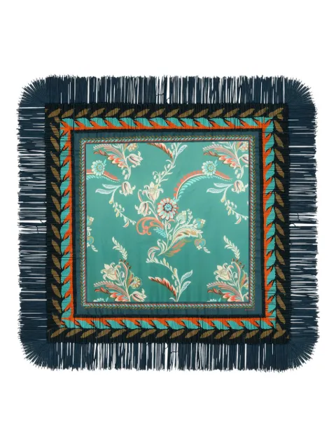 ETRO daffodil-motif fringed scarf
