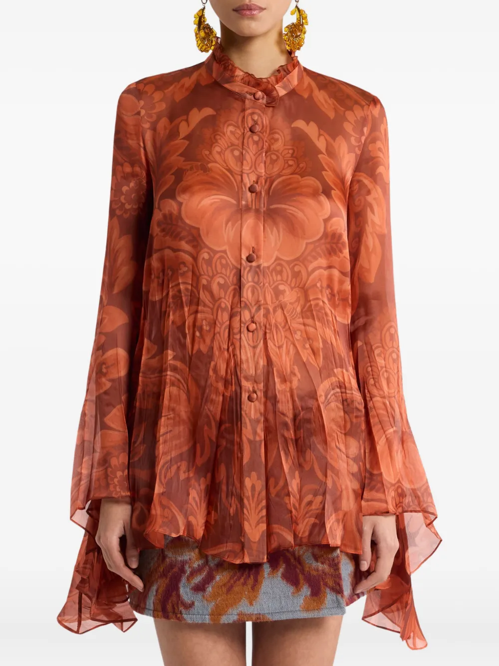 ETRO Blouse met bloemenprint Rood