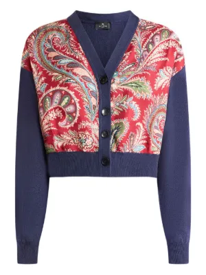 ETRO ペイズリーパネル カーディガン | レッド | FARFETCH JP