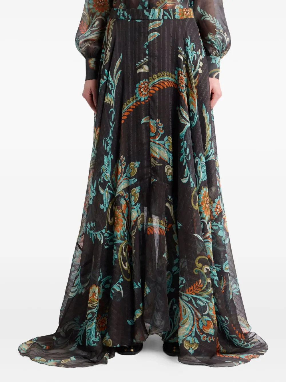 Etro Floral-print Maxi Skirt In Multi