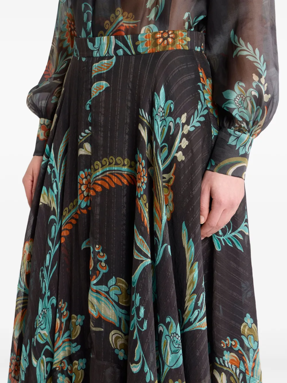 Etro Floral-print Maxi Skirt In Multi