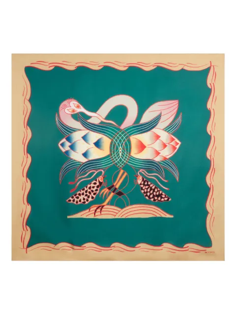 ETRO placed-motif silk scarf