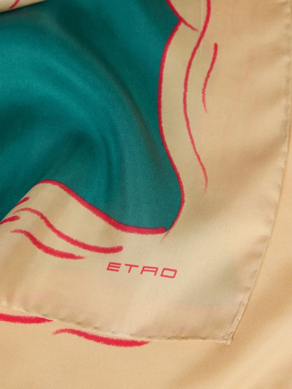 ETRO Zijden sjaal met patroon Groen