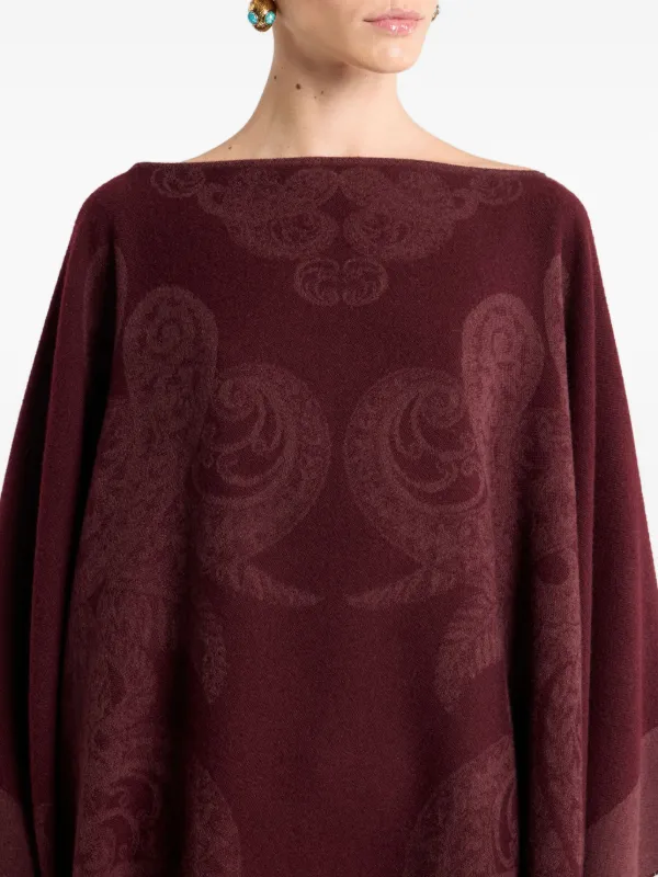 ETRO ペイズリー柄 フード付きポンチョ ETRO ペイズリーポンチョ | レッド | FARFETCH JP