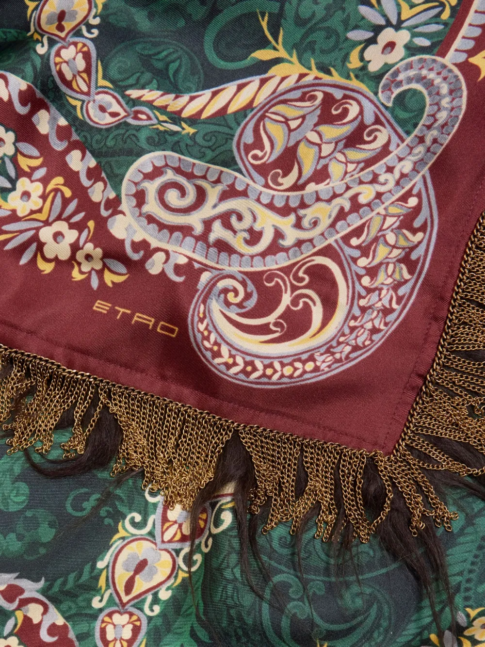 ETRO Sjaal met franje en paisley-print - Rood