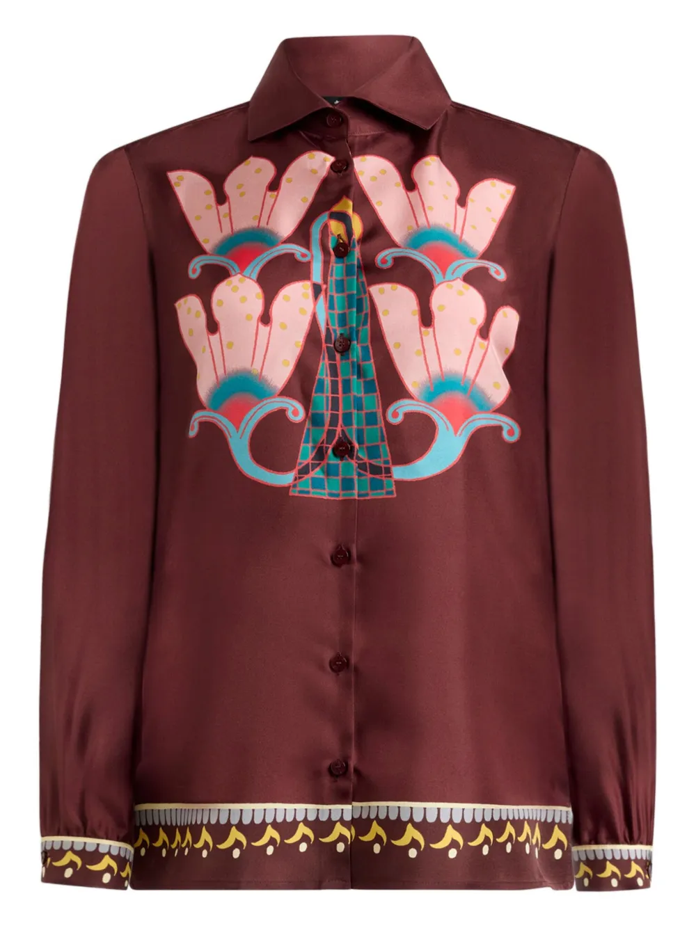 ETRO Blouse met bloemenprint Bruin