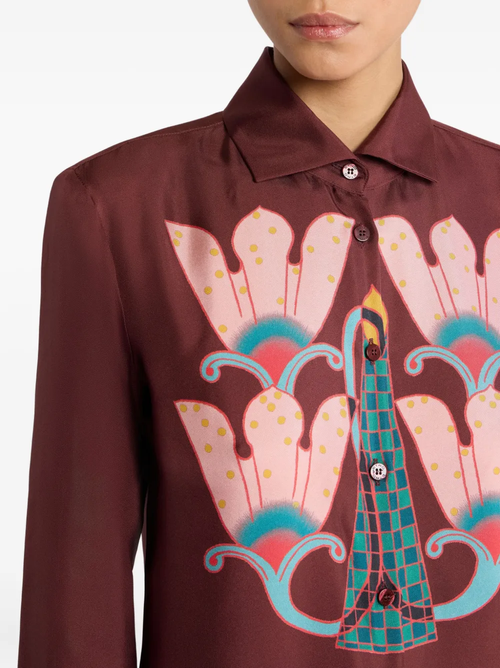 ETRO Blouse met bloemenprint Bruin