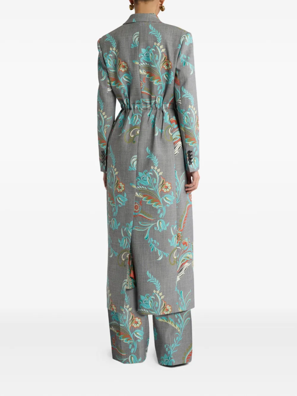 ETRO Jas met enkele rij knopen en print Grijs