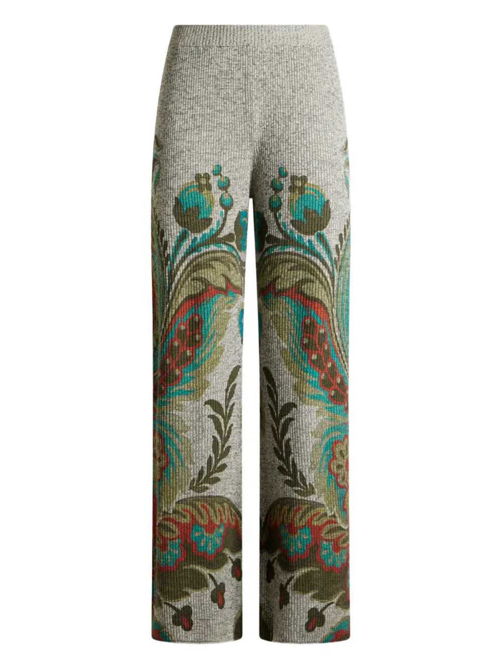 ETRO Geribbelde broek met paisley-print Grijs