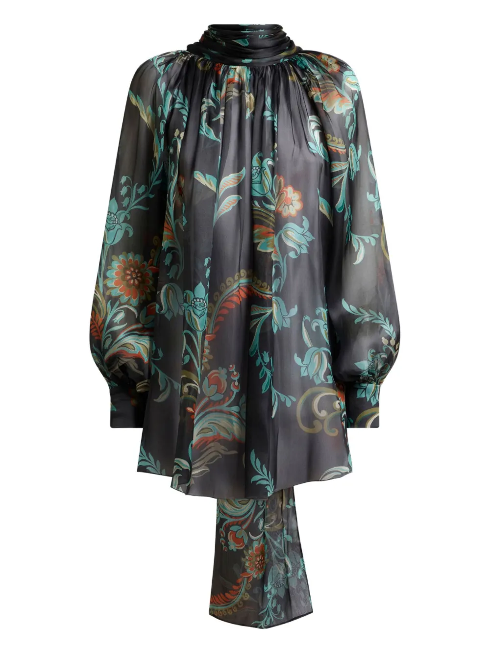ETRO daffodil-motif high-neck blouse | Black | Image 1