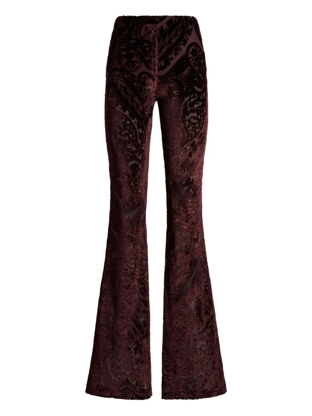 ETRO jacquard chenille flared trousers Bruin