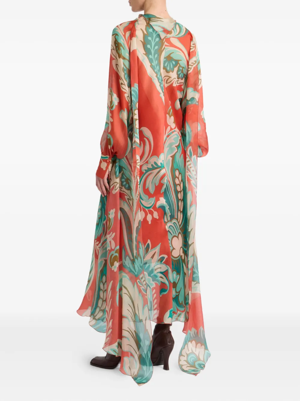 ETRO Gedrapeerde jurk met paisley-print Rood