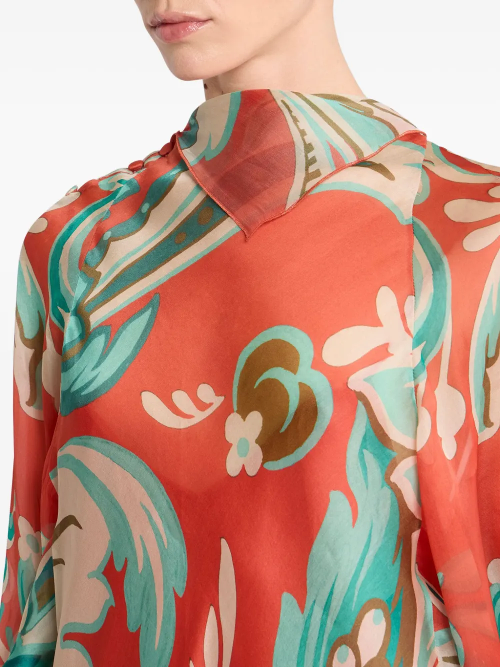 ETRO Gedrapeerde jurk met paisley-print Rood