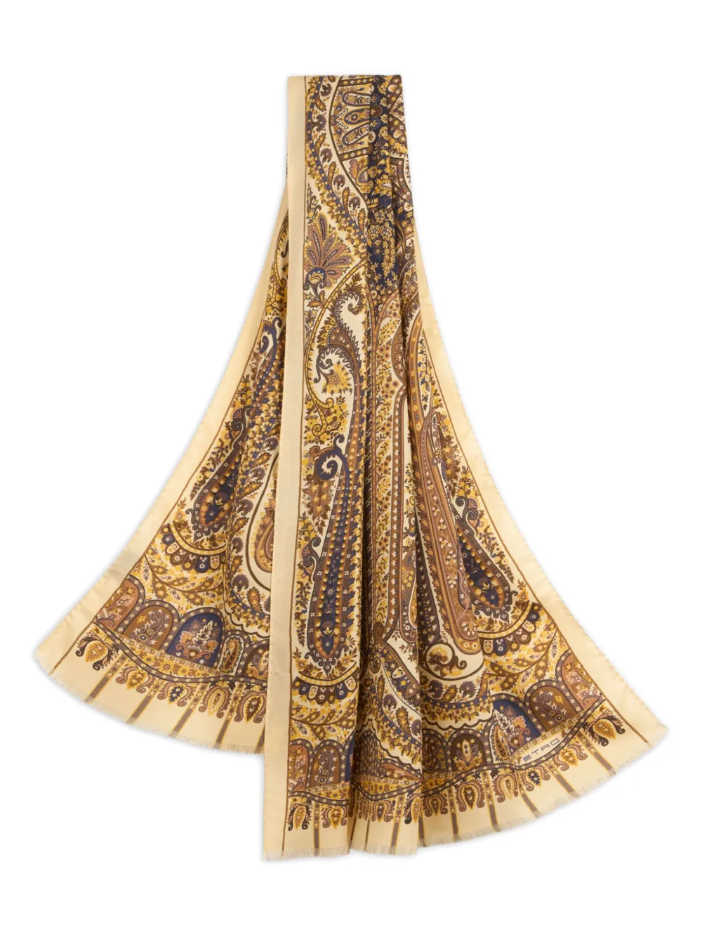 fringed paisley-print scarf