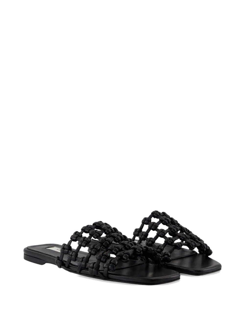 TOTEME braided leather sandals Black