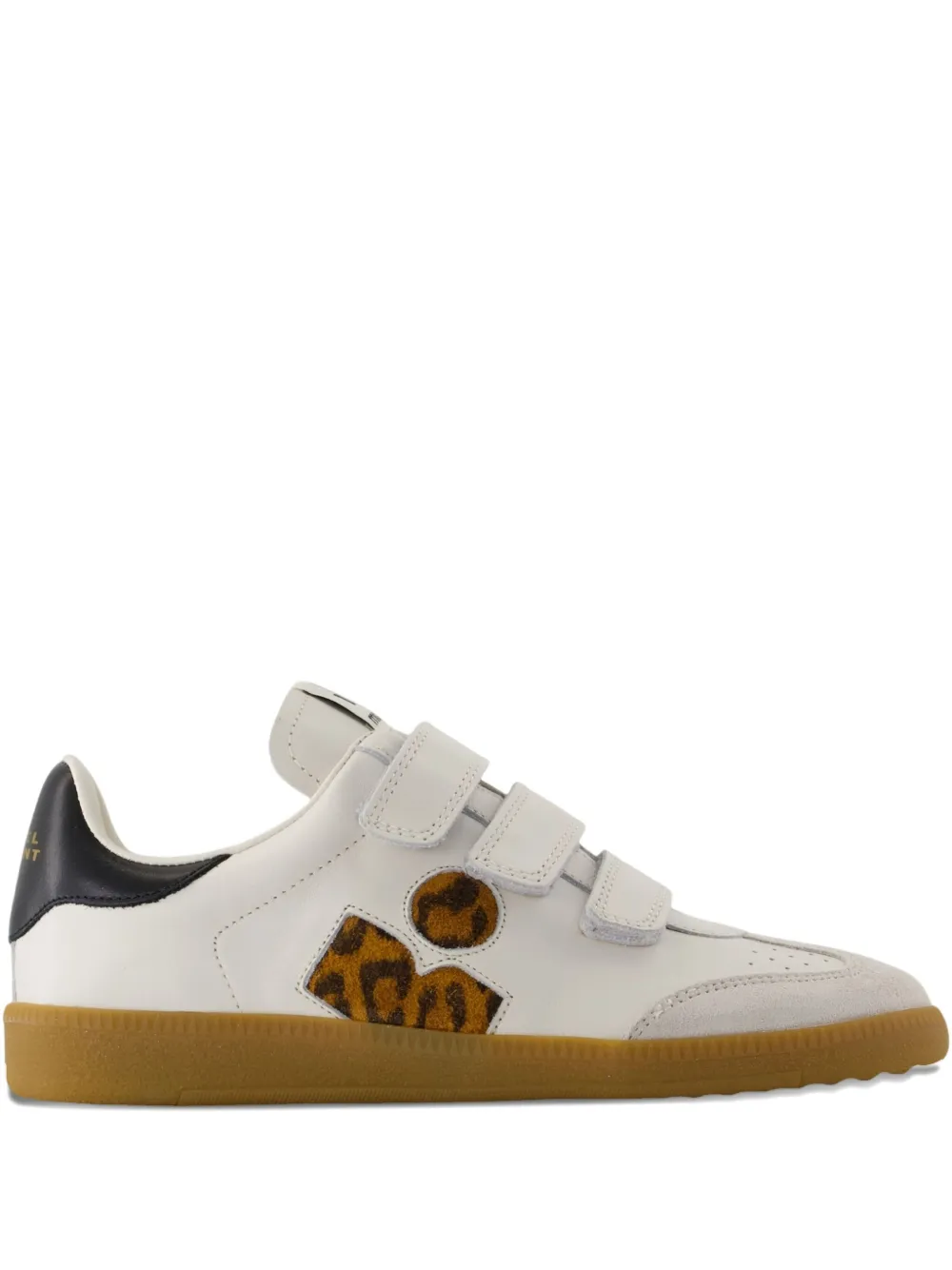 ISABEL MARANT Beth Gb leopard-print calfskin sneakers White