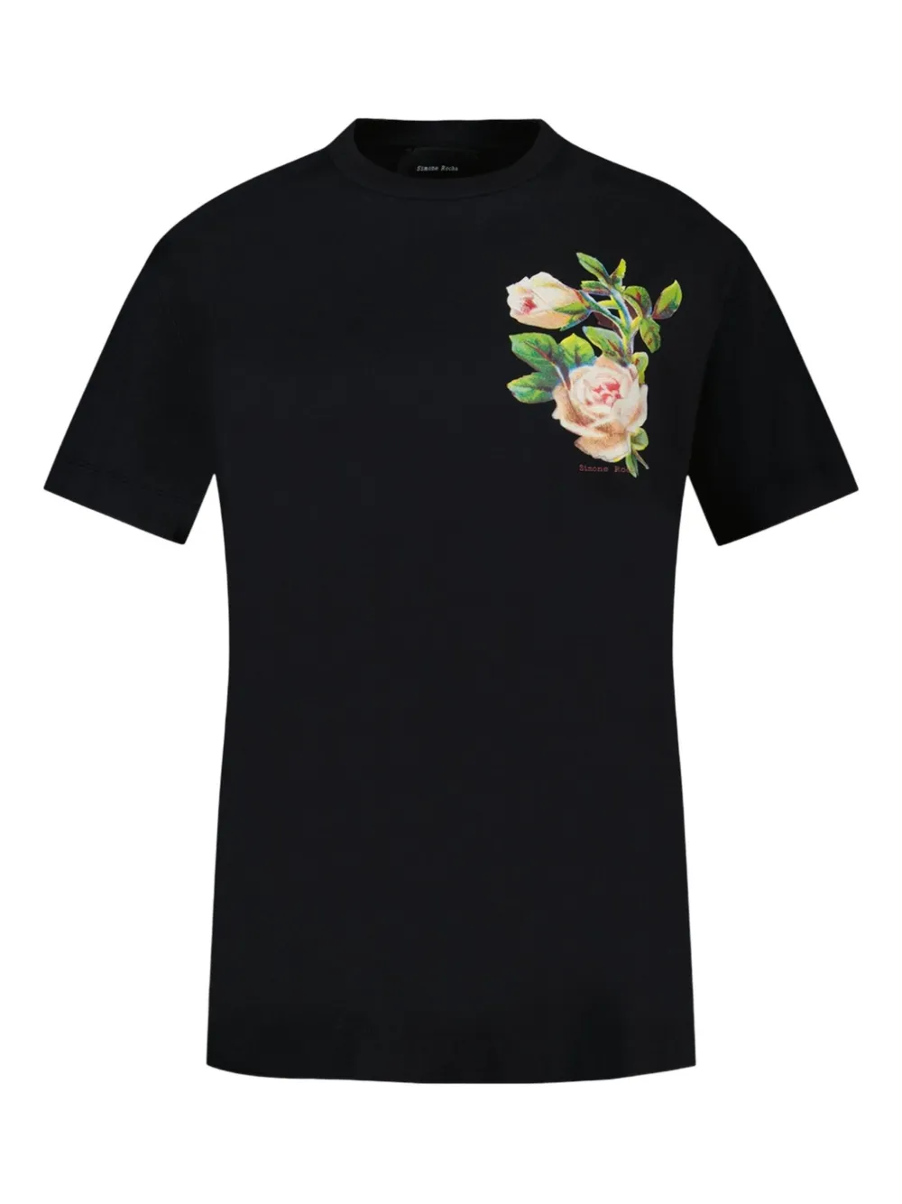 Simone Rocha T-shirt met roosprint Zwart