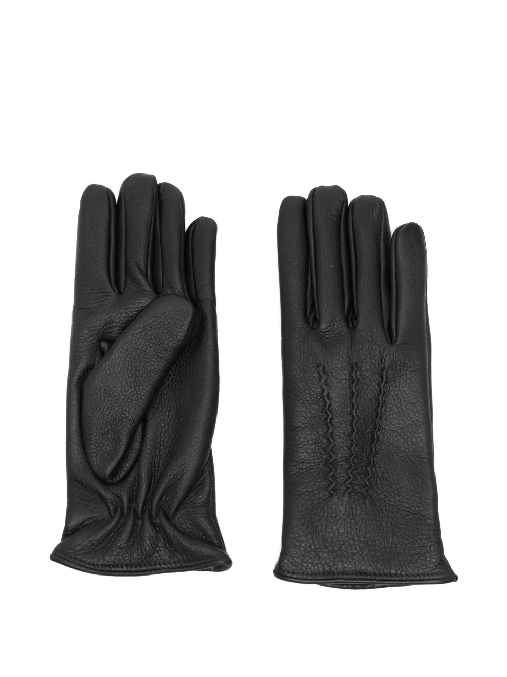 Lardini deerskin stitched gloves | Black | Image 1