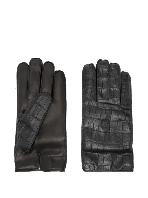 Lardini crocodile-embossed-leather gloves