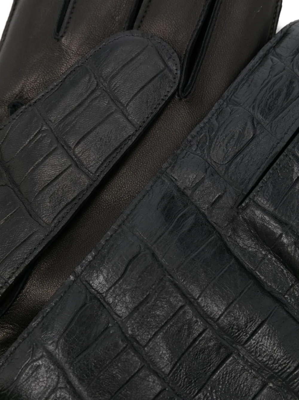 Lardini crocodile-embossed-leather gloves | Image 2