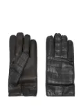 Lardini crocodile-embossed-leather gloves - Black