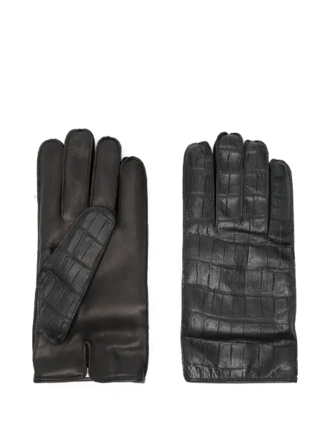 Lardini crocodile-embossed-leather gloves