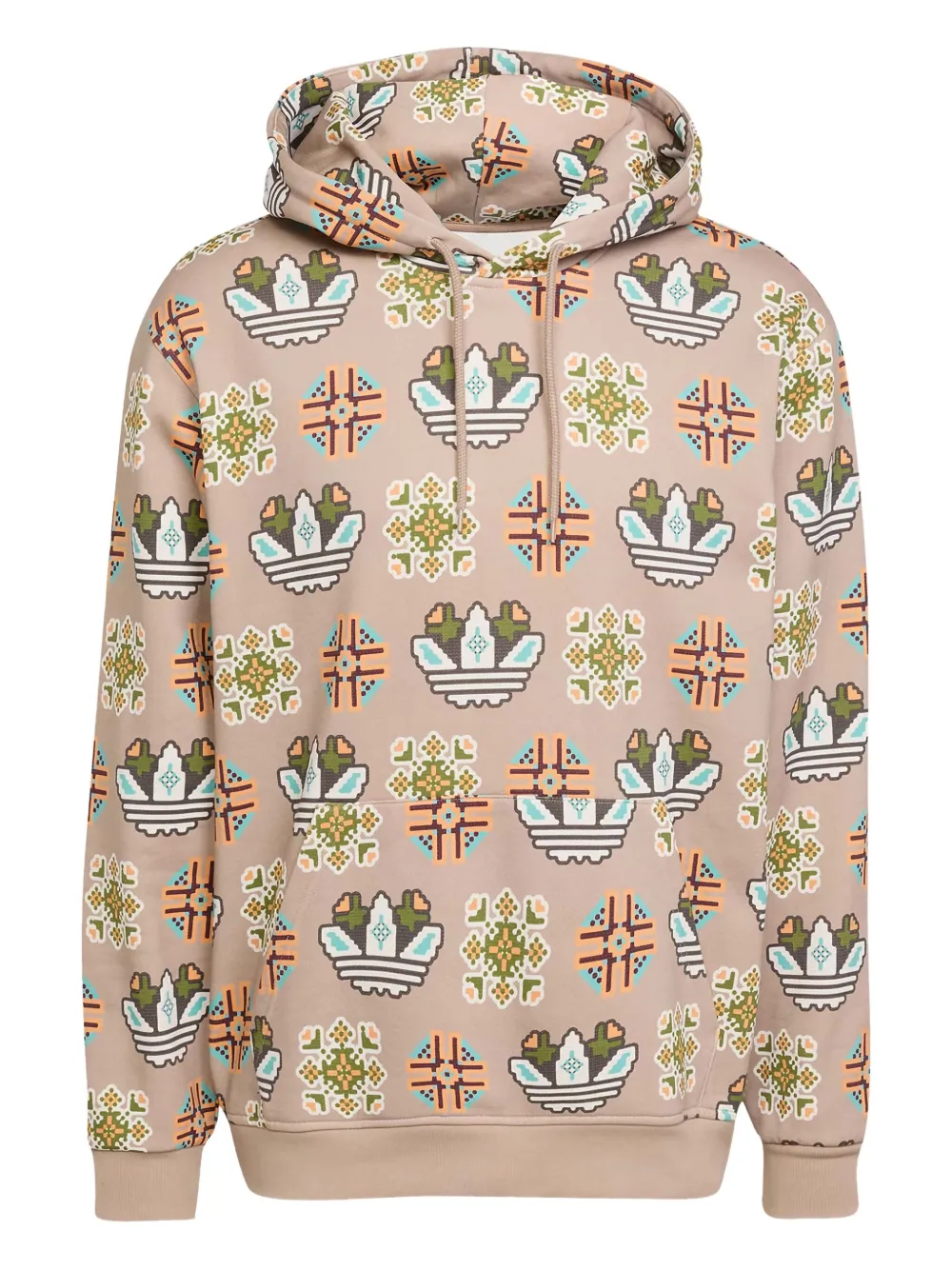 logo-pattern hoodie