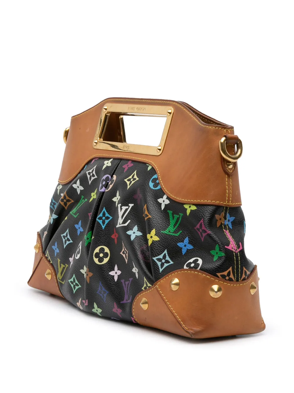 Pre-owned Louis Vuitton 2009 Monogram Multicolore Judy Mm Satchel In Black