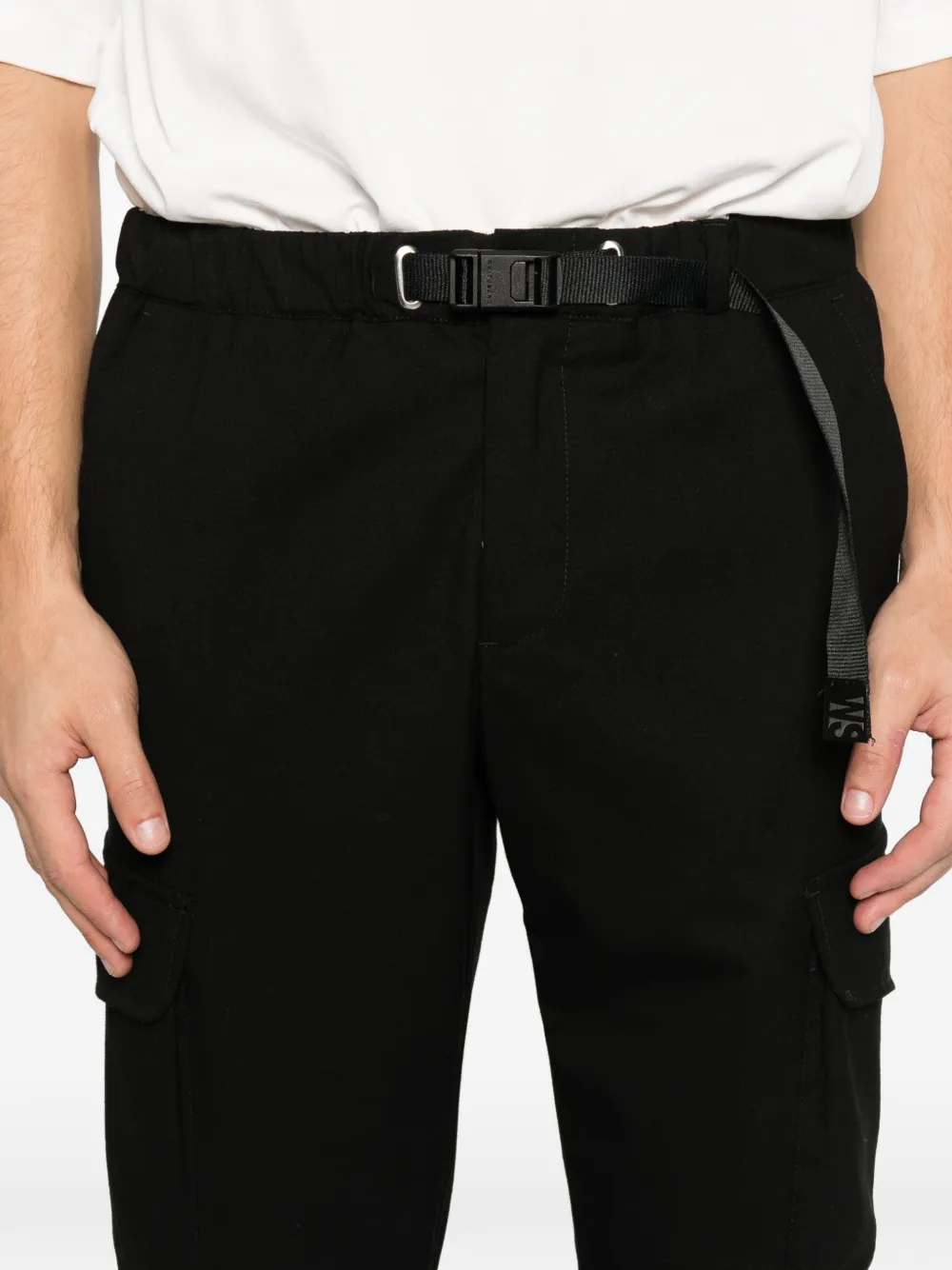 Whitesand Cargo Belted Trousers In Black