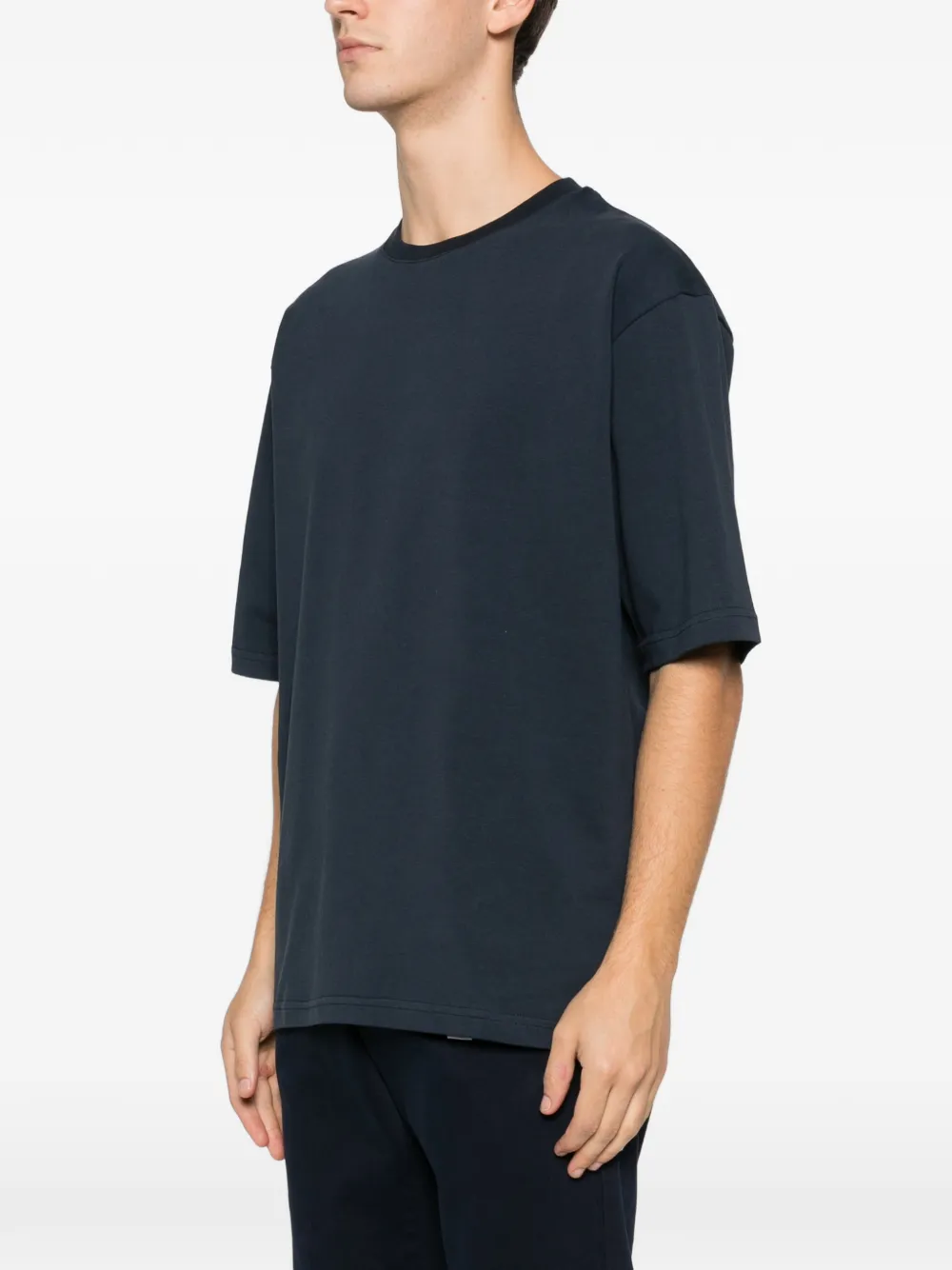 WHITESAND Katoenen T-shirt met ronde hals Blauw