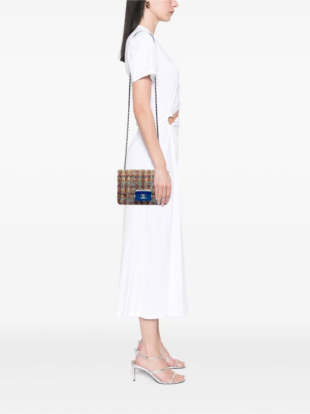 CHANEL Pre-Owned 2017-2018 Mini Quilted Tweed Beauty Lock Flap crossbody bag | Pre-Owned | Image 2